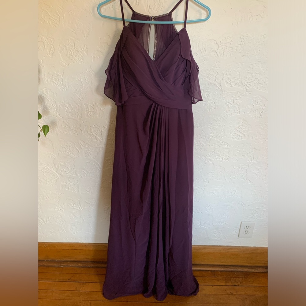 Azazie Plum Off-the-Shoulder Bridesmaid Dress size 10